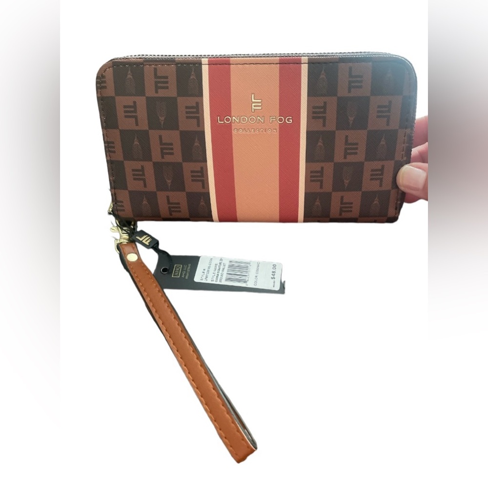 London Fog monogram zippered wallet/wristlet